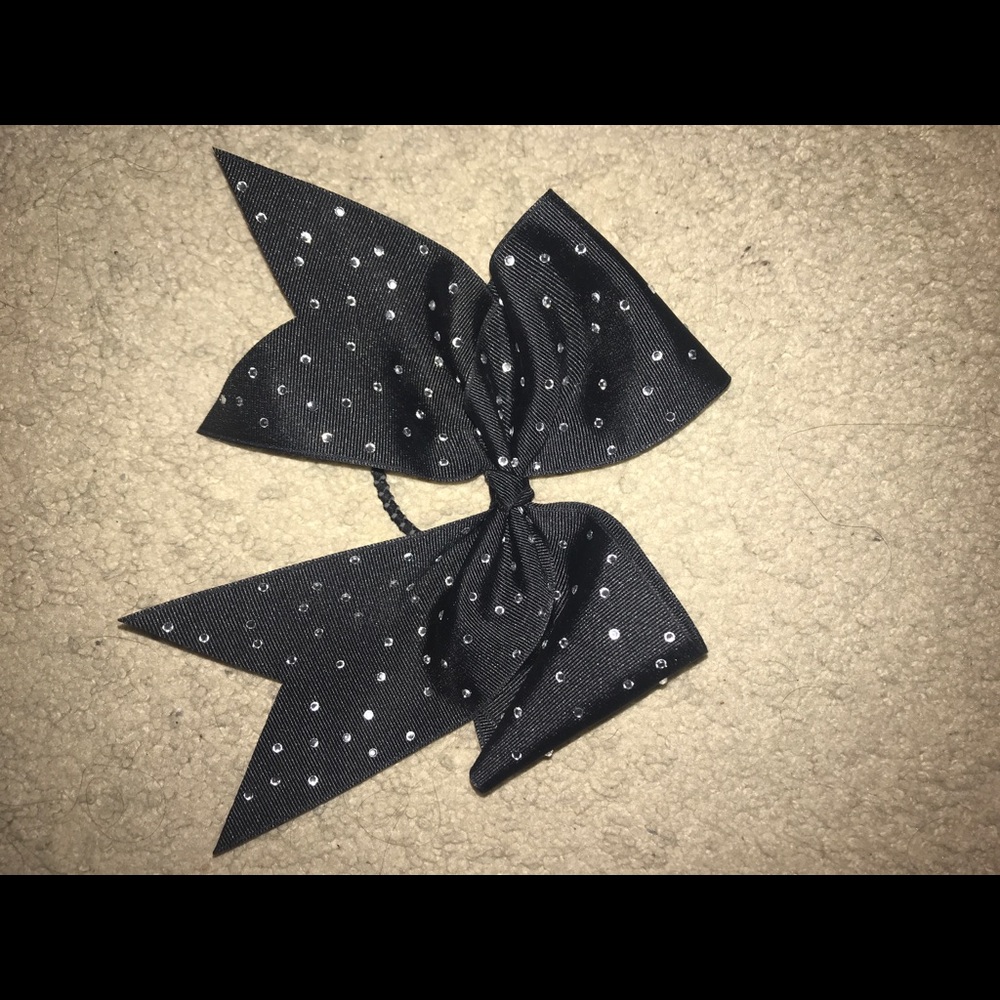 black sparkly cheer bow.